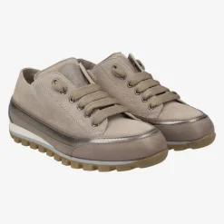 Fashion Candice Cooper Janis Low Sneaker Strip Taupe Gold Metallic Shoes