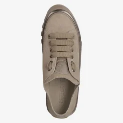 Fashion Candice Cooper Janis Low Sneaker Strip Taupe Gold Metallic Shoes