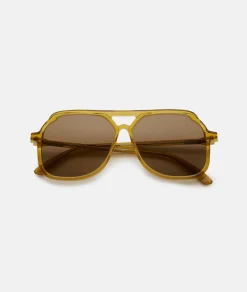 Outlet Carla Colour VITO CARAMELLA / oversized, yellow aviator sunglasses Accessories