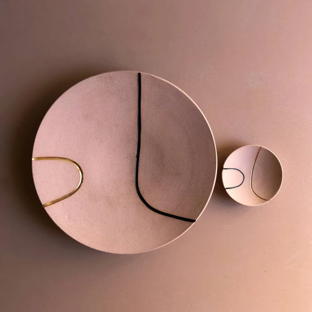 Outlet Eliana Bernard Large 12" Ceramic Decorative Platter Handmade Beauty | Wellness