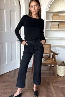 Fashion Emerson Fry Essential Black Twill Pant Bottoms