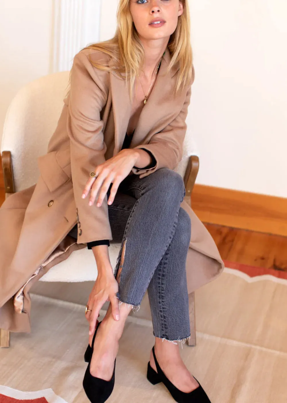 Hot Emerson Fry Lou Walking Slingback in Black Suede Shoes