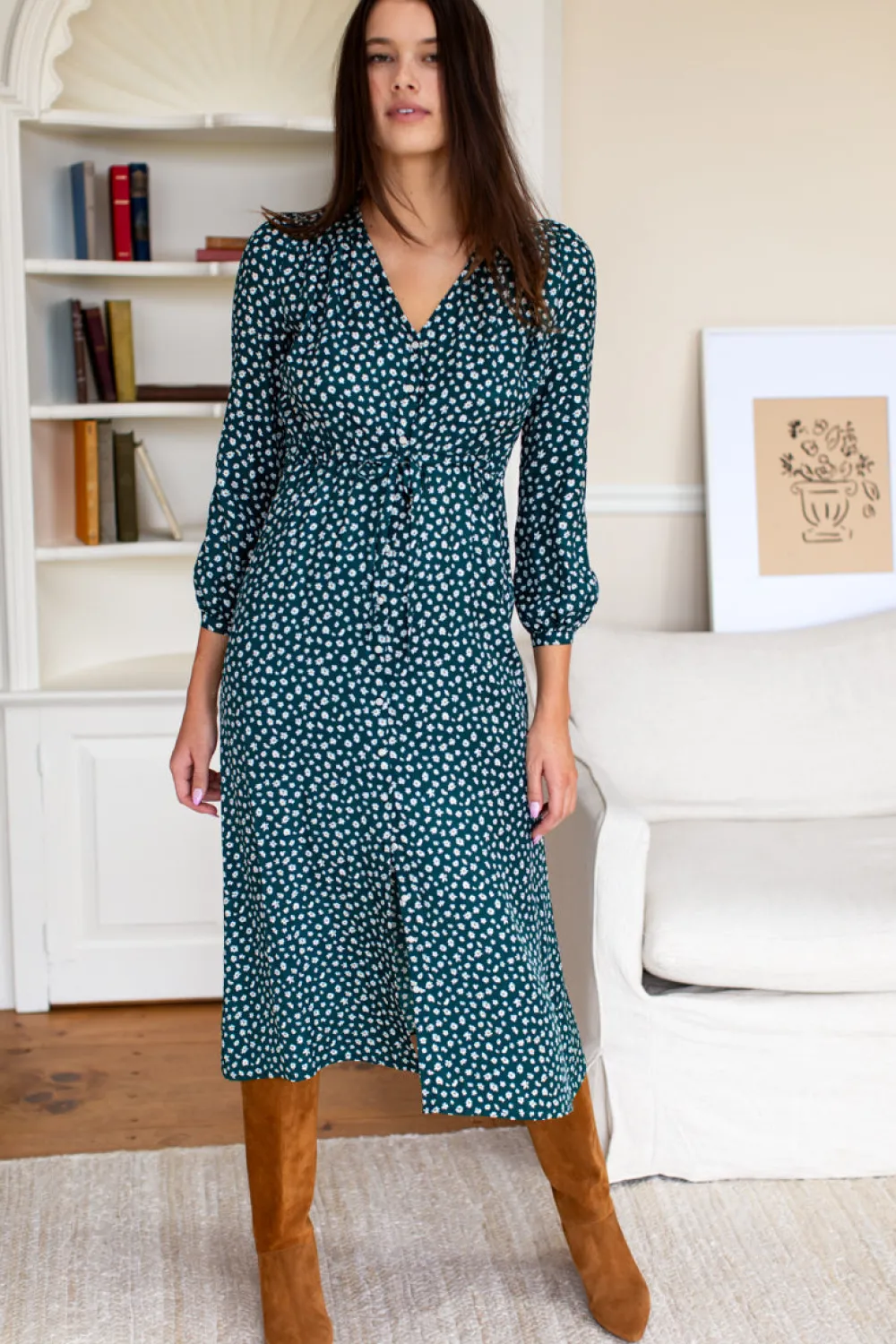 Sale Emerson Fry May Dress - Marguerite Daisy Forest Dresses