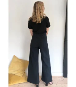 Outlet Long Sabrina Denim Pants | Black Bottoms
