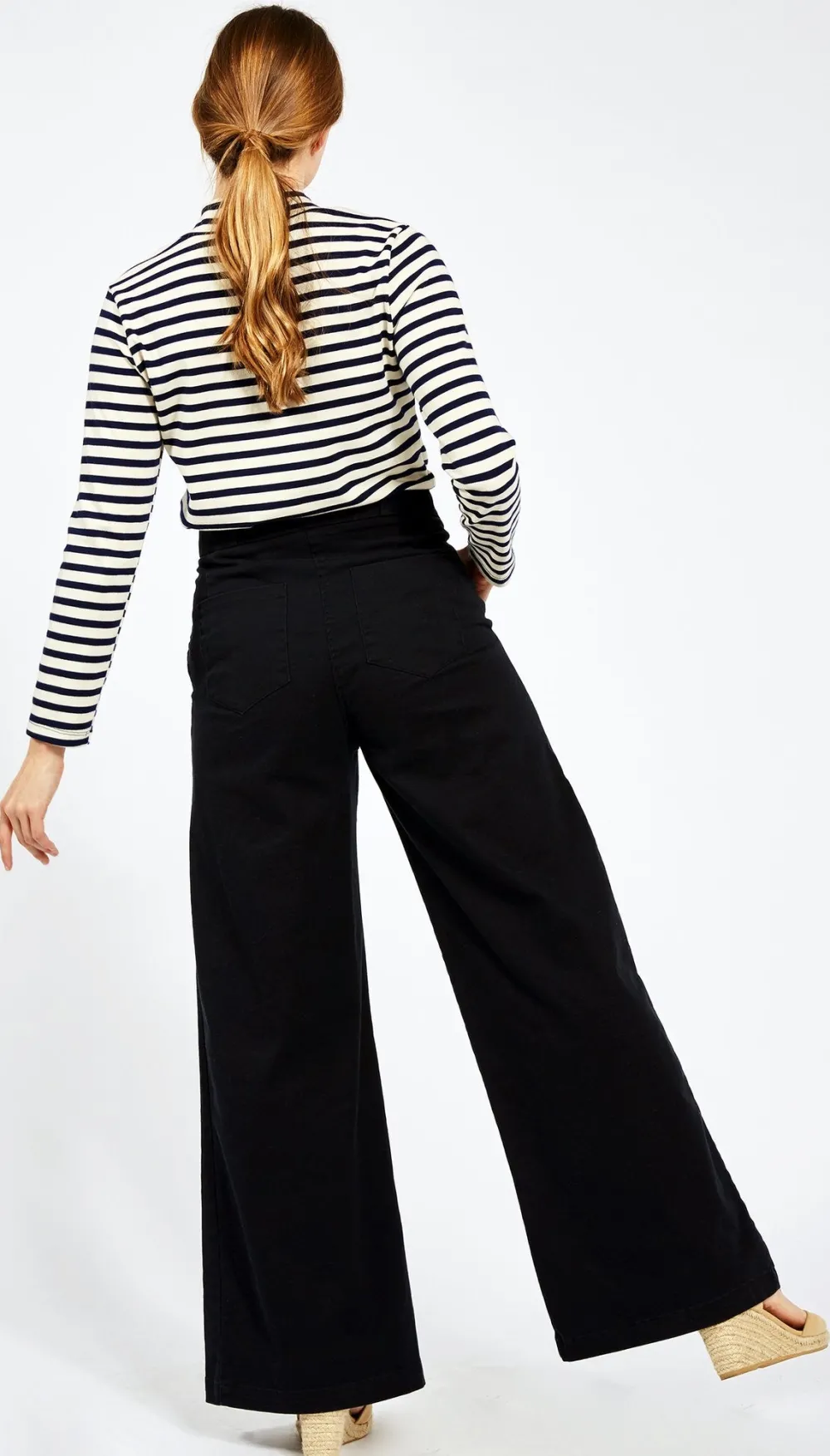 Outlet Long Sabrina Denim Pants | Black Bottoms