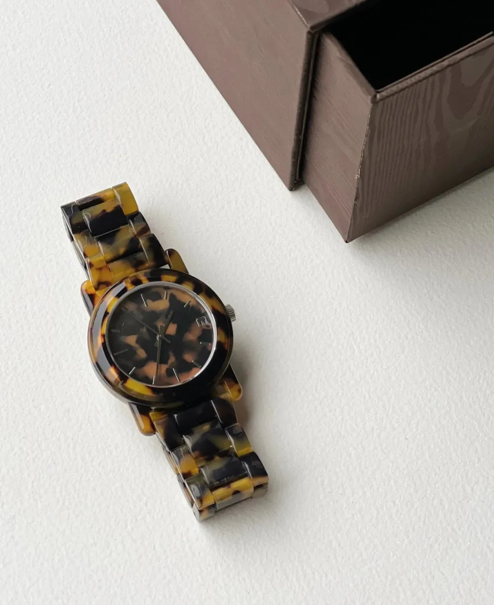 Fashion Machete Mono Watch | Classic Tortoise Handmade Jewelry