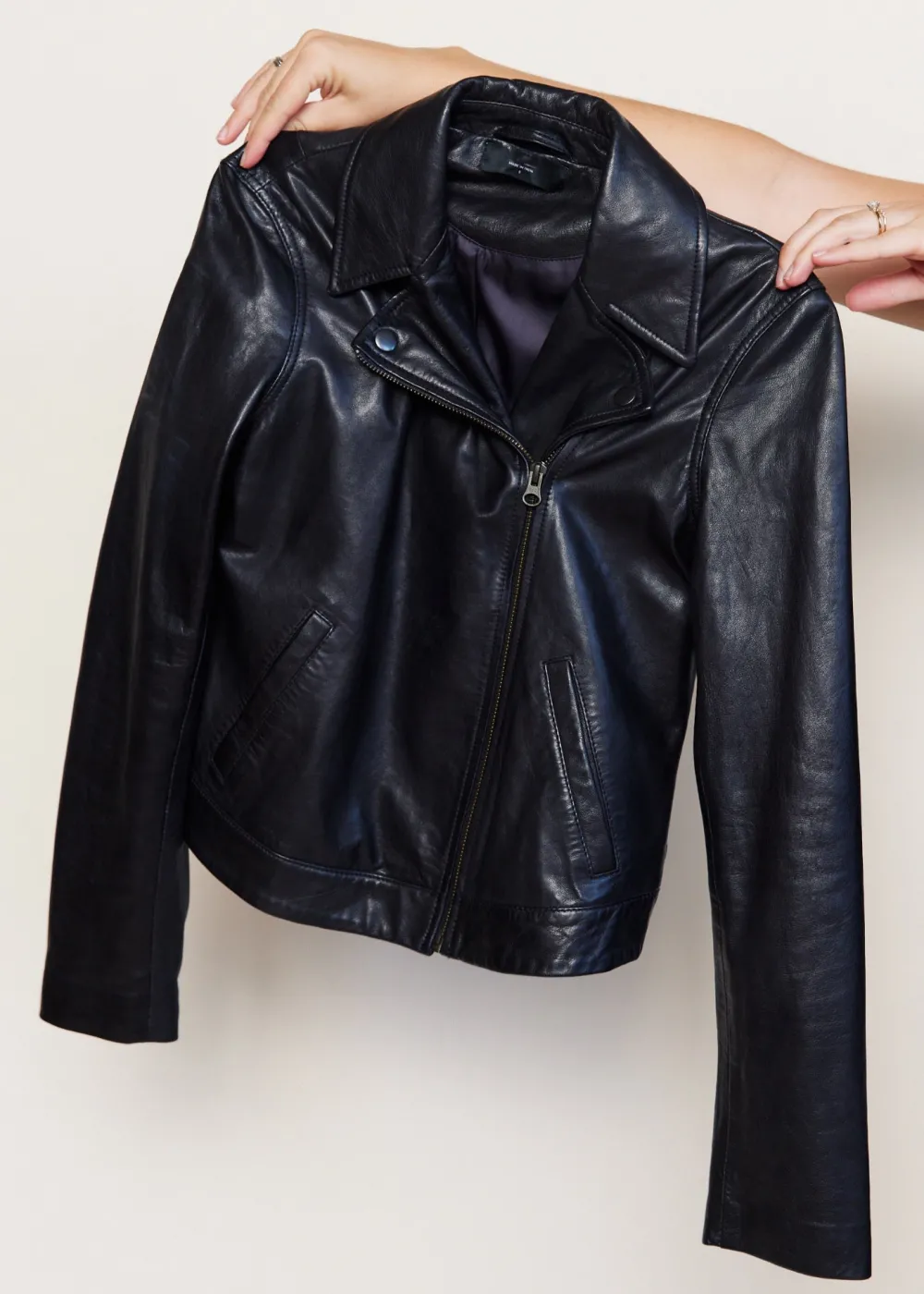 New Maha Ethically Made Black Leather Moto Jacket Outerwear