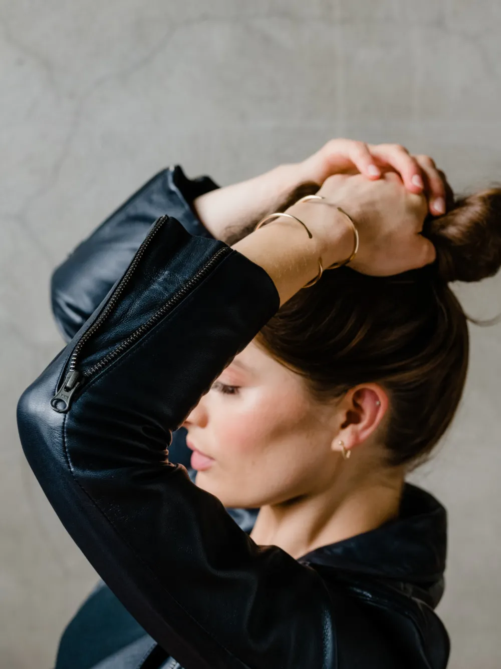 New Maha Ethically Made Black Leather Moto Jacket Outerwear