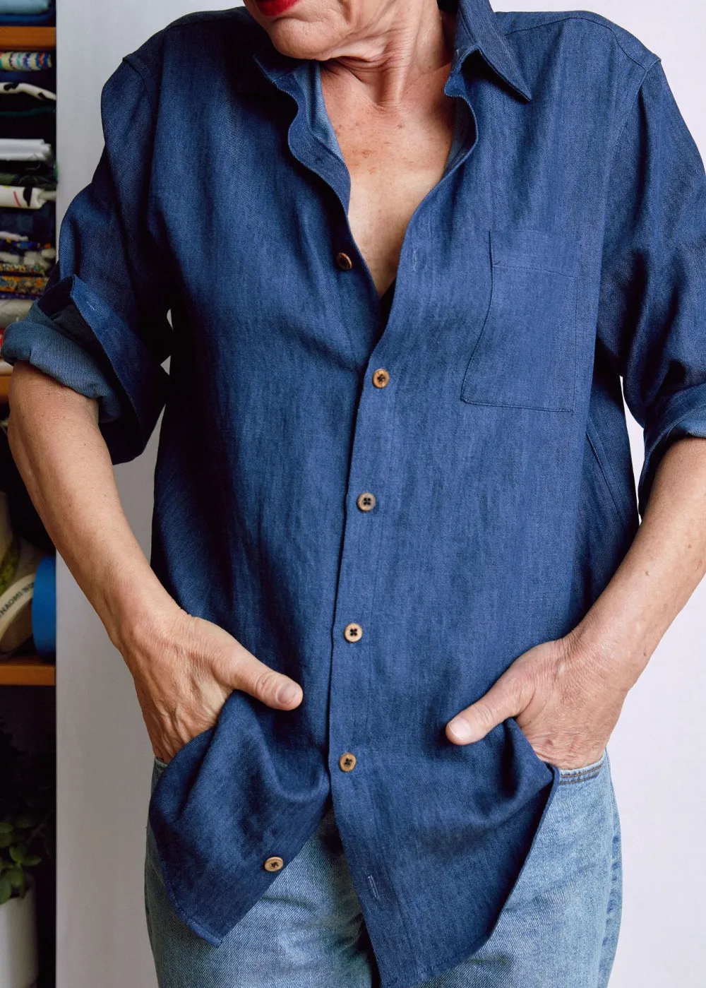 Best Naomi Nomi The New Oxford Indigo Hemp Denim Tops