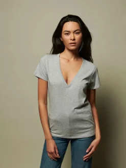 Fashion Nation Ltd Blair Tee in Heather Grey Tops