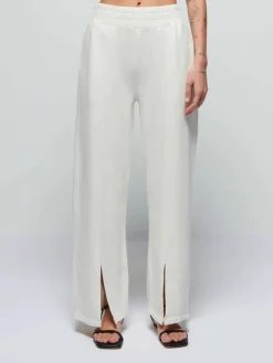 Clearance Nation LTD Lincoln Front Slit Knit Pant in Porcelain Bottoms