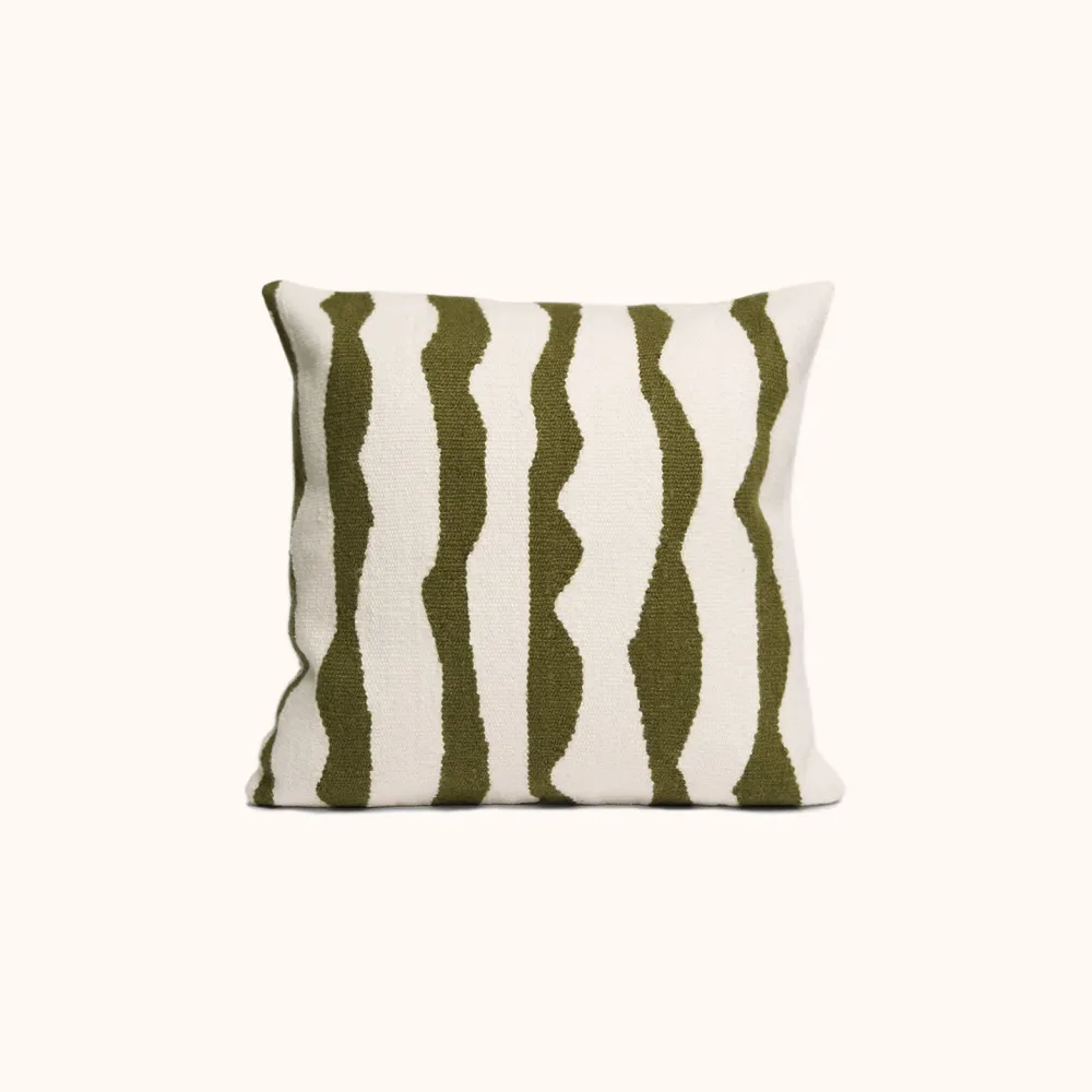 Hot Paso Throw Pillow in Natural/Moss Handmade Beauty | Wellness