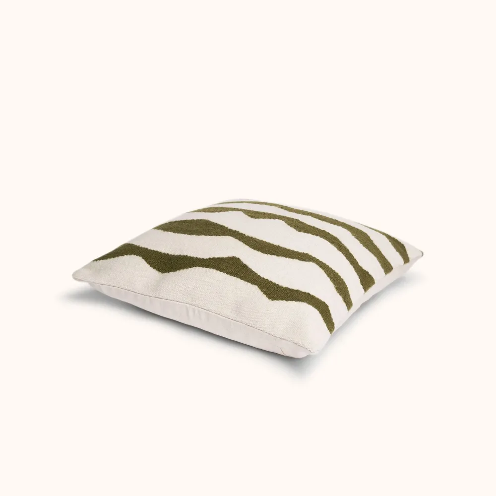 Hot Paso Throw Pillow in Natural/Moss Handmade Beauty | Wellness
