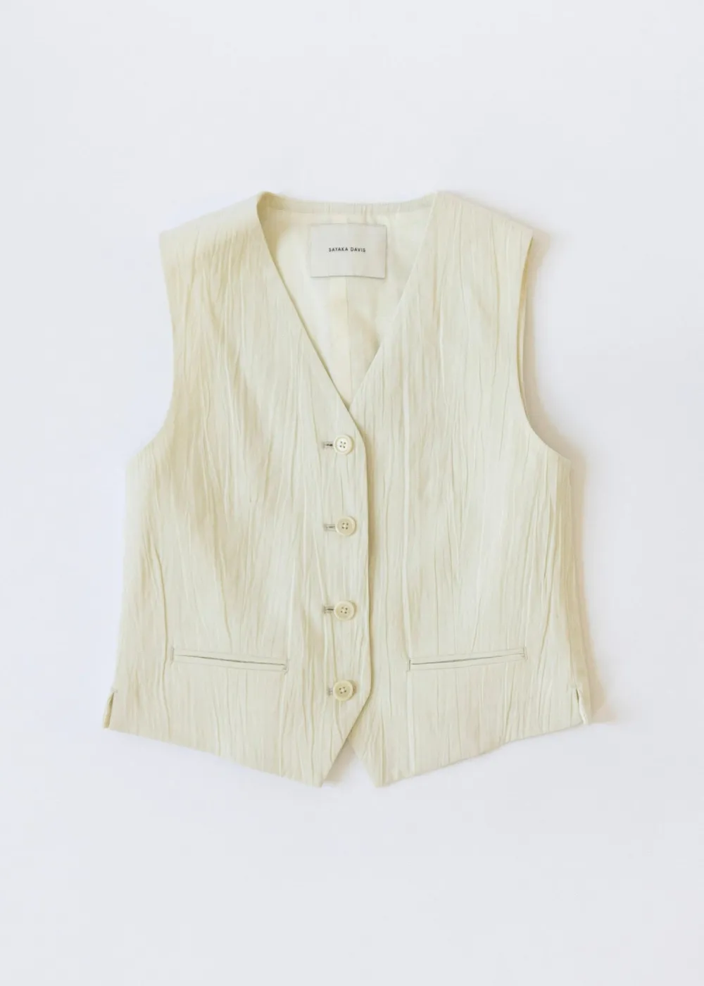 Clearance Sayaka Davis Four Button Vest Ivory Tops