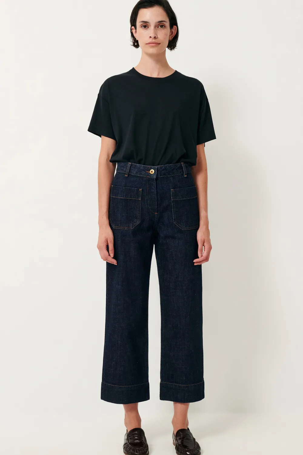 Best Seakey Crop Denim in Dark Rince Bottoms