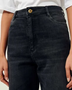 Clearance Sessun Bay Cruise Denim Jean in Brocken Black Bottoms