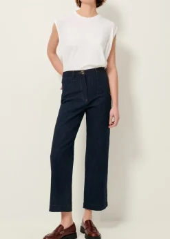 New Sessun Cookie High Rise Wide Leg Denim in Dark Indigo Bottoms