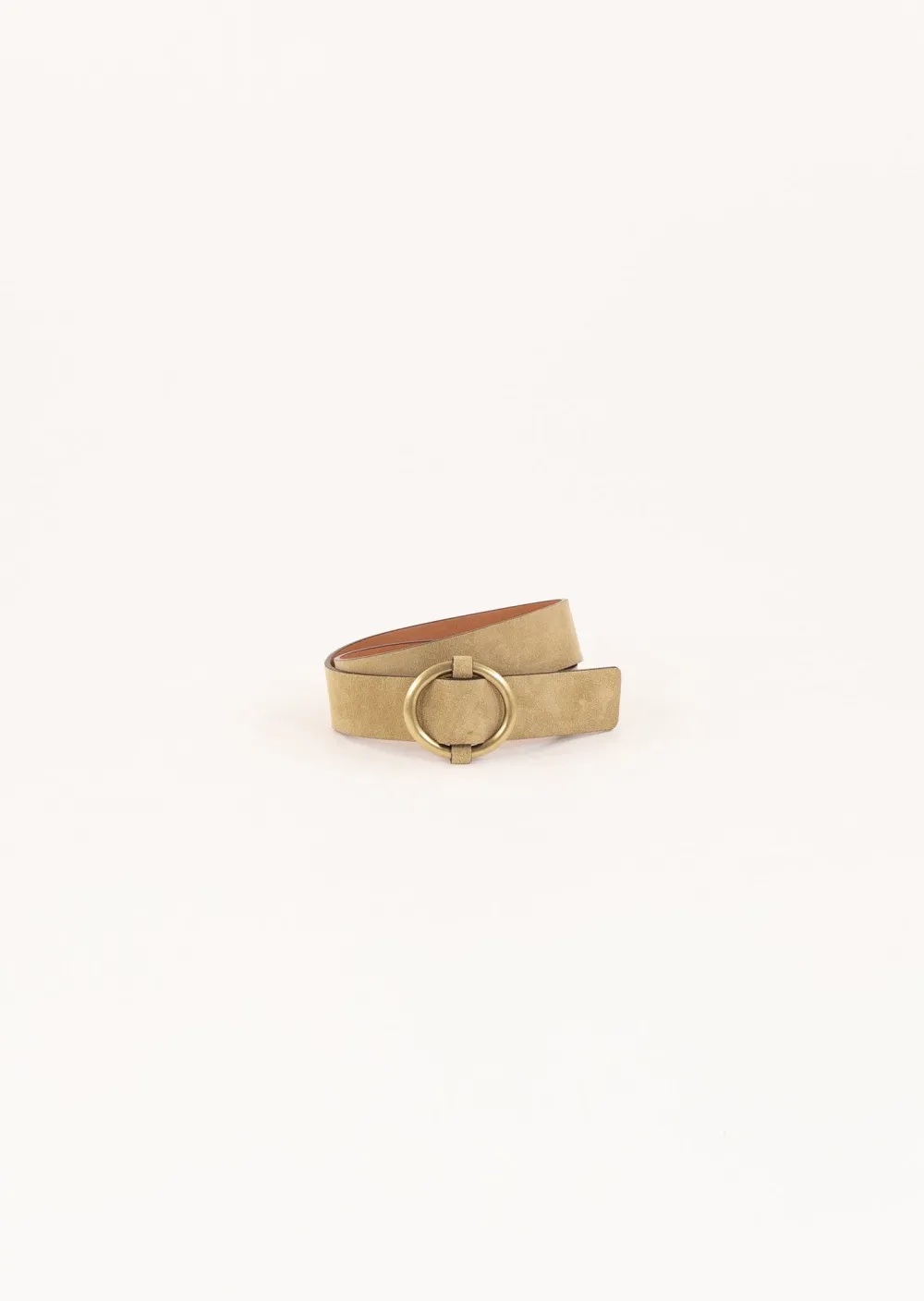 Hot Sessun Tisao Suede Leather Belt in Amande Accessories