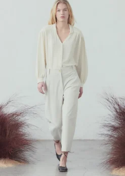 Hot Sita Murt Cream Blouse Tops