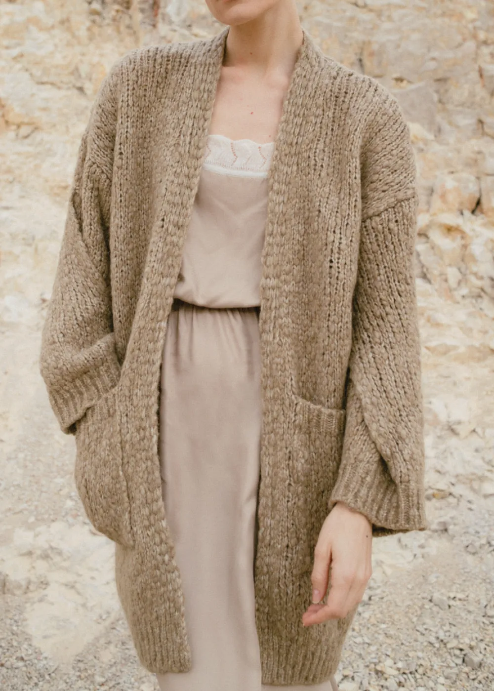 Hot Sita Murt Heathered Taupe Cardigan Tops