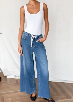 Sale Super Wide Leg - Medium Light Wash Bottoms