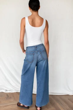 Sale Super Wide Leg - Medium Light Wash Bottoms