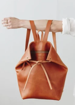 Fashion The Folded Leather Backpack Saddle Accessories