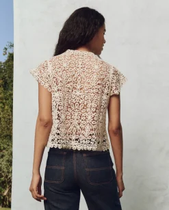 Fashion The Great Lattice Top in Cream Tops