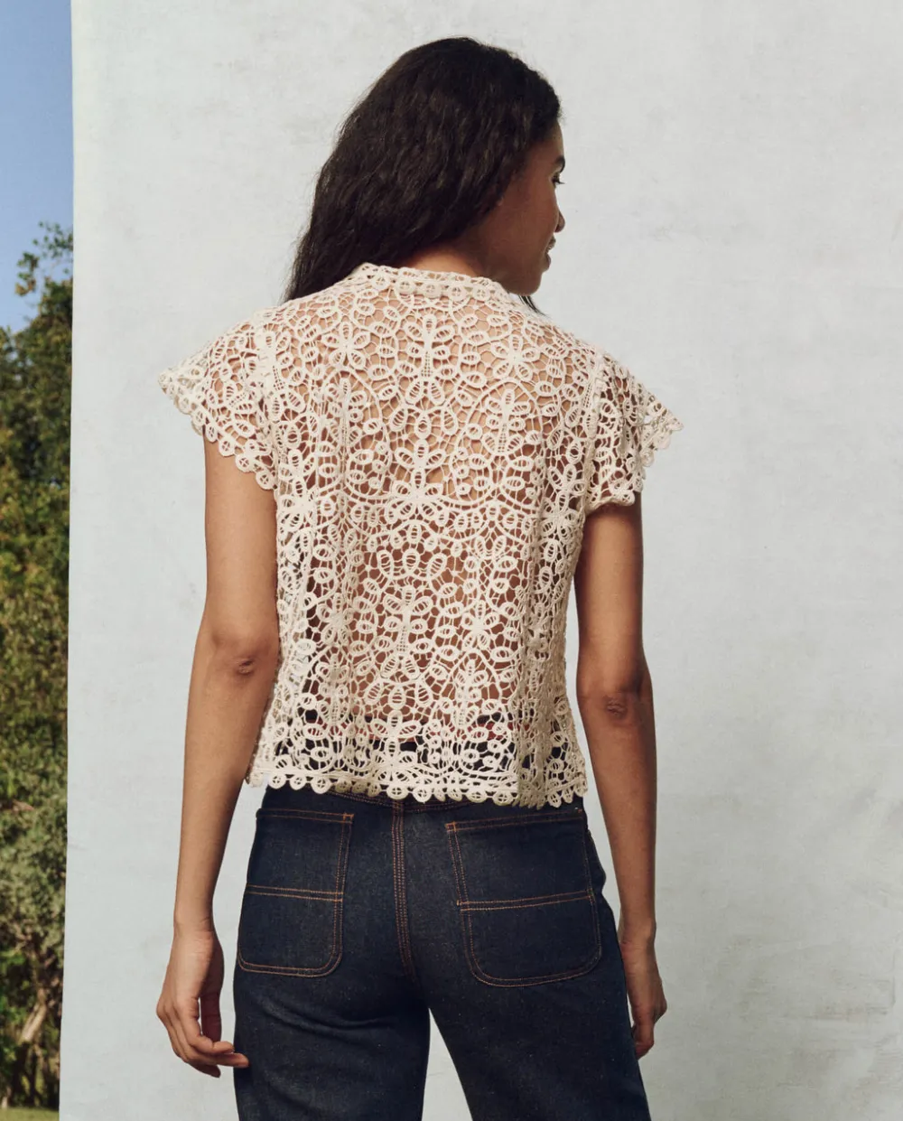 Fashion The Great Lattice Top in Cream Tops