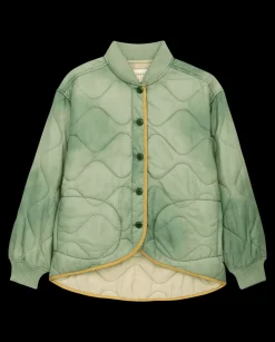 Sale The Great Quilted Liner Jacket Mottled Green Outerwear