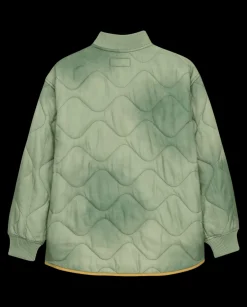 Sale The Great Quilted Liner Jacket Mottled Green Outerwear