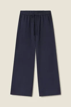 Outlet Trovata Vera Pants in Navy Linen Bottoms
