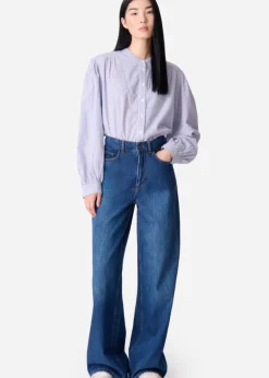 New Vanessa Bruno Chouchou Blouse Blue Stripe Tops