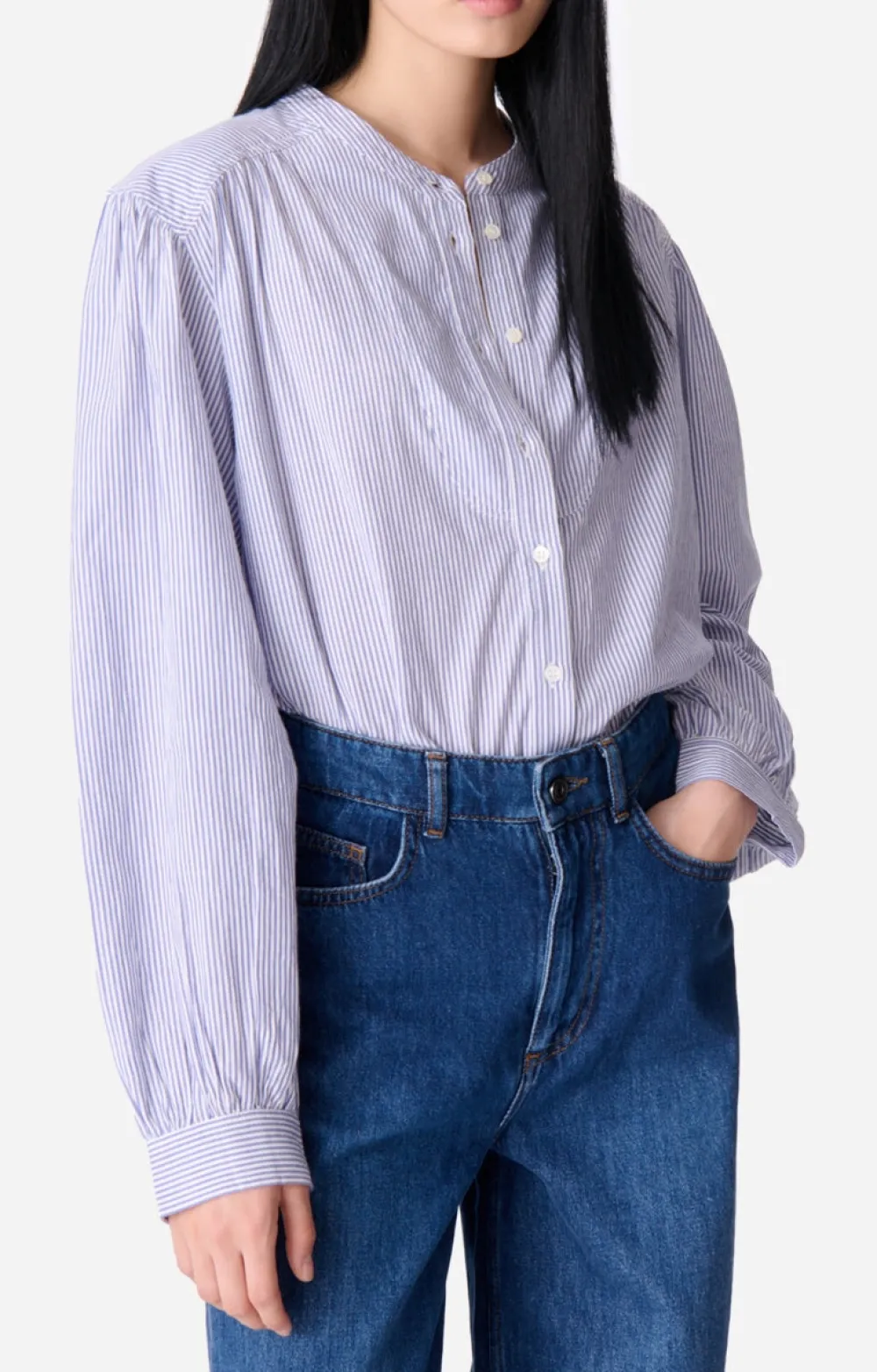 New Vanessa Bruno Chouchou Blouse Blue Stripe Tops