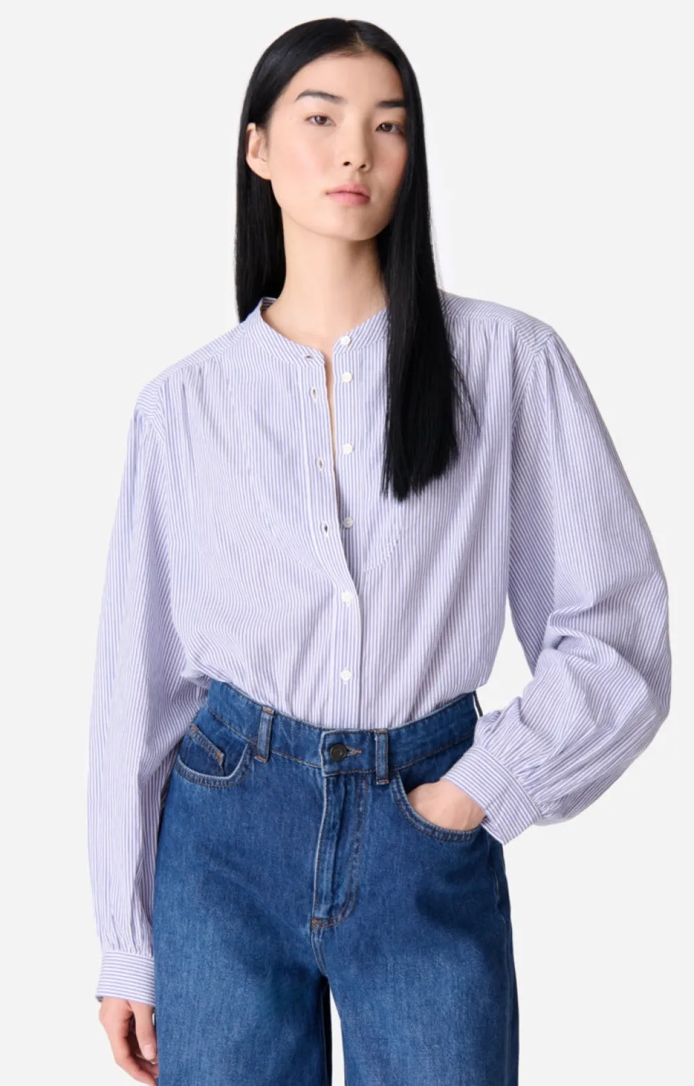 New Vanessa Bruno Chouchou Blouse Blue Stripe Tops