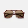 Outlet VITO OXBLOOD RED / oversized, dark red aviator sunglasses Accessories